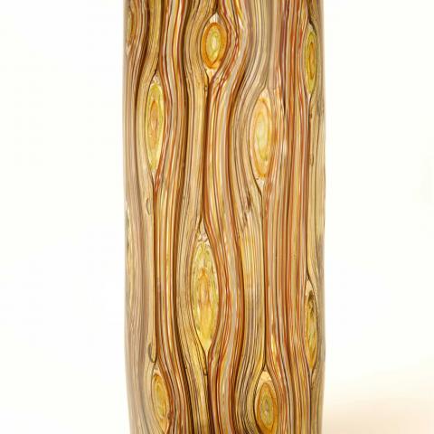Woodgrain mosaic vase